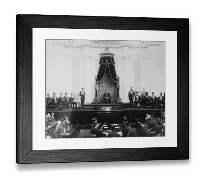 Framed Print : King Fuad I opened the new Egyptian Parliament in State, amidst impressive scenes Framed Print : King Fuad I opened the new Egyptian Parliament in State, amidst impressive scenes
