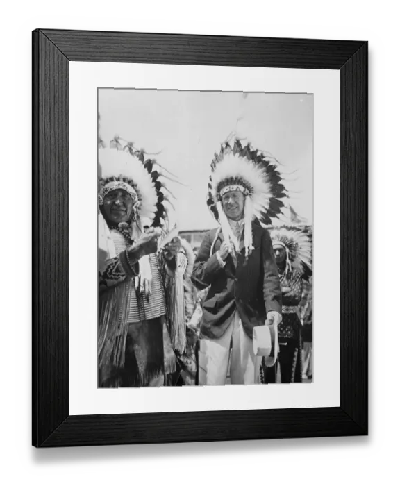 Framed Print : Swedens Crown Prince Leopold adopted by tribe of Arapahoe Indians. Crown