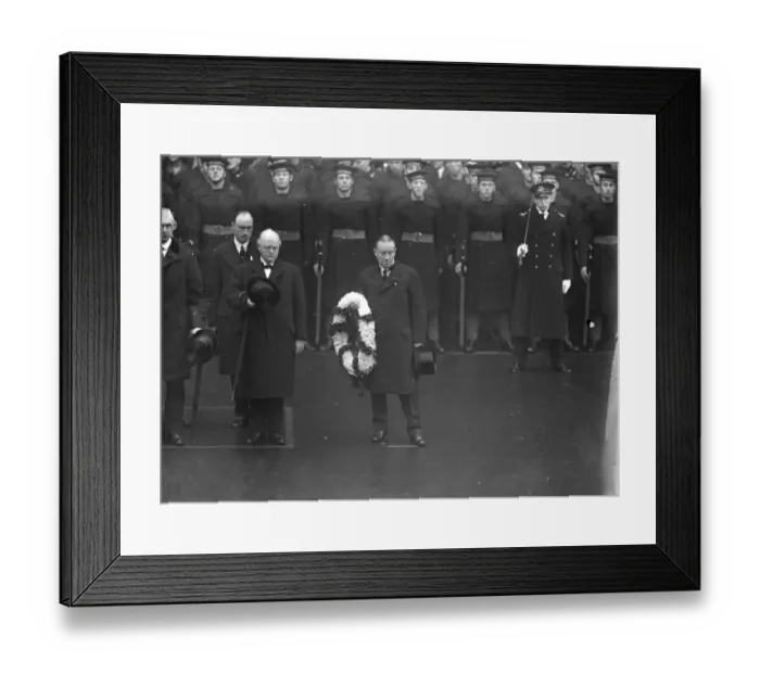 Framed Print : 10th anniversary of the Armistice. A fine general view of the scene round the Cenotaph