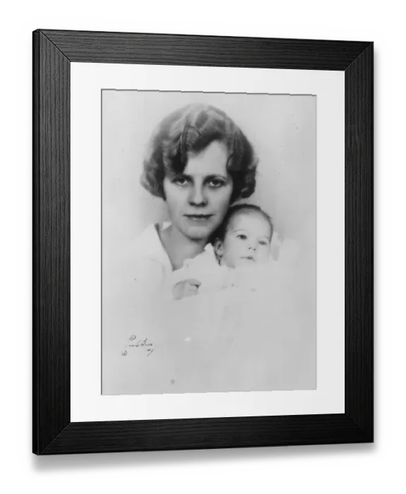 Framed Print : Mrs Irving Berlin with baby. Mrs Irving Berlin, photographed for the first time Framed Print : Mrs Irving Berlin with baby. Mrs Irving Berlin, photographed for the first time