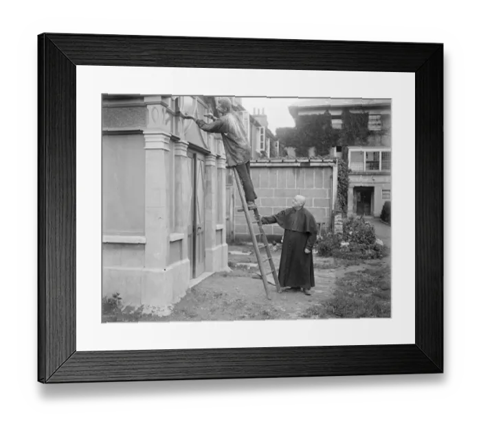 Framed Print : Monks building feat. Hall and part Church erected by himself at Hayes in Middlesex