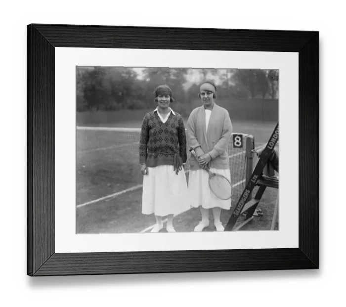 Framed Print : Mrs Mallory Wins at Chiswick Mrs Mallory on the left with Miss Torne her opponent Framed Print : Mrs Mallory Wins at Chiswick Mrs Mallory on the left with Miss Torne her opponent