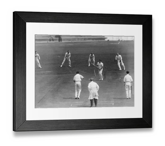Framed Print : New Zealanders versus Essex at Leyton. K J James ( New Zealand ) bowled Nichols Framed Print : New Zealanders versus Essex at Leyton. K J James ( New Zealand ) bowled Nichols