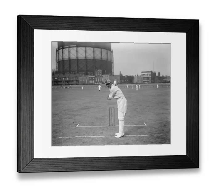 Framed Print : Douglas Jardine ( Surrey and England ). The start of a defence stroke. 10 September Framed Print : Douglas Jardine ( Surrey and England ). The start of a defence stroke. 10 September