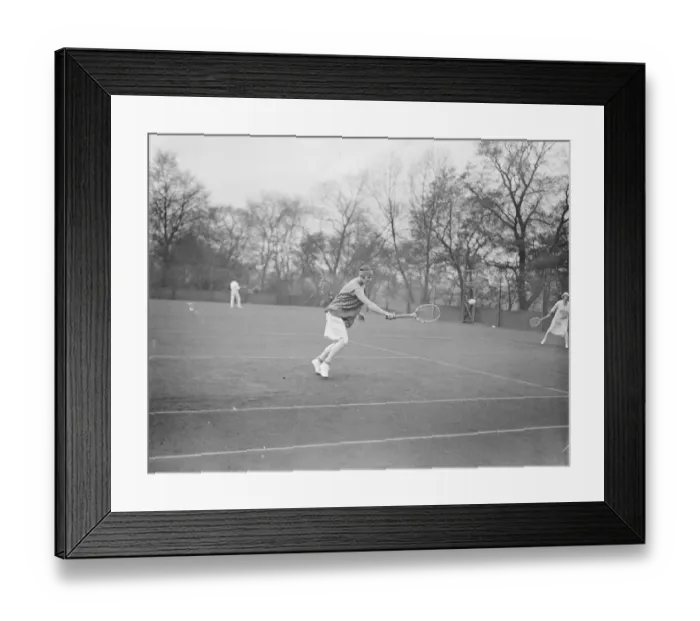 Framed Print : Royal Botanic societys tennis tournament Miss Eileen Bennett in play 7 May 1925 Framed Print : Royal Botanic societys tennis tournament Miss Eileen Bennett in play 7 May 1925