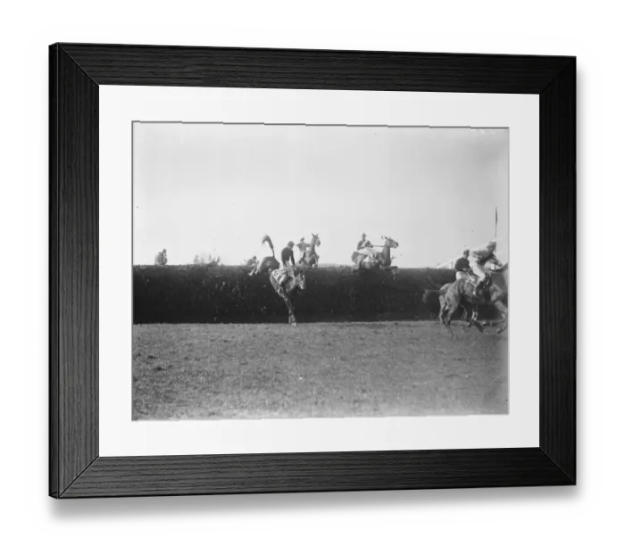 Framed Print : Double Chance wins the Grand National Some of the field taking Bechers Brook Framed Print : Double Chance wins the Grand National Some of the field taking Bechers Brook