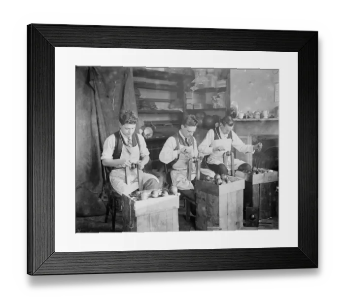 Framed Print : The making of cricket balls at London football company station road, South Norwood Stitching Framed Print : The making of cricket balls at London football company station road, South Norwood Stitching