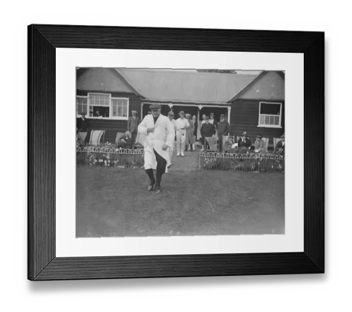 Framed Print : Slough Police versus Clergy Cricket Match The Bishop of Buckingham taking to Framed Print : Slough Police versus Clergy Cricket Match The Bishop of Buckingham taking to