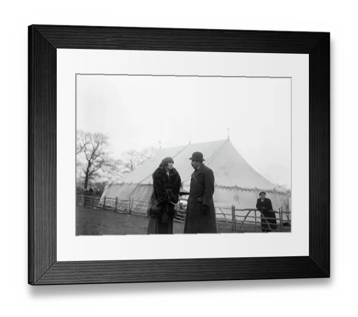 Framed Print : Annual bar point to point races at Edenbridge. Colonel George Gibbs, MP and the Hon Mrs Rupert Glynn. 8 April 1922 Framed Print : Annual bar point to point races at Edenbridge. Colonel George Gibbs, MP and the Hon Mrs Rupert Glynn. 8 April 1922