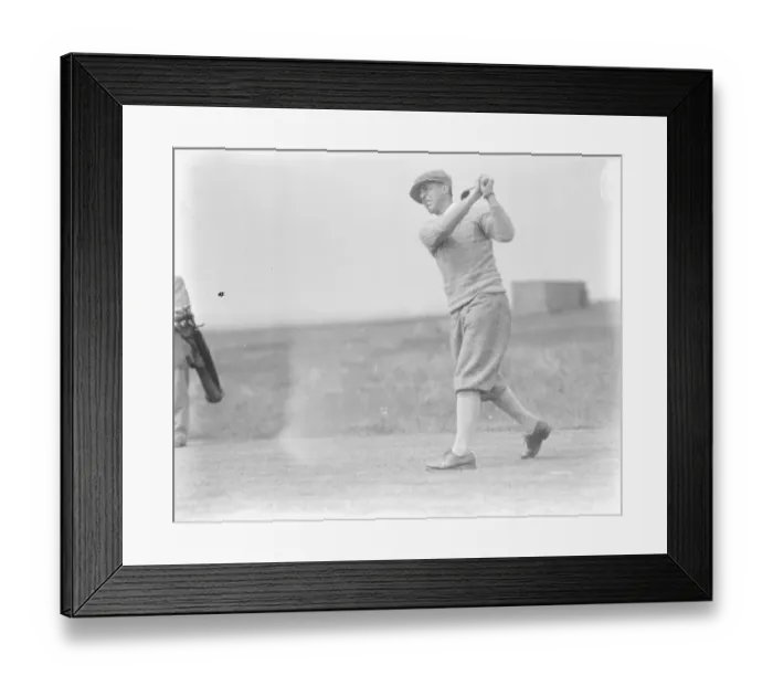 Framed Print : Amateur Golf Championship at Deal, Kent. Francis Quimet ( America ) defeating P Clough