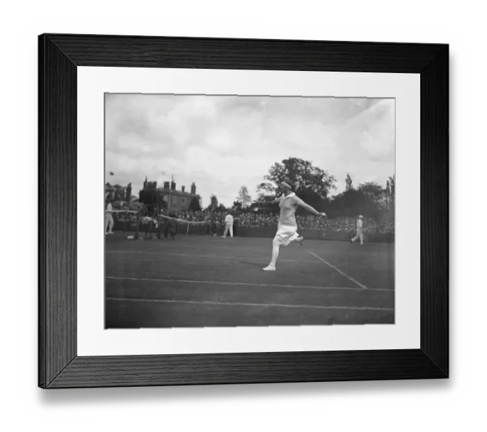 Framed Print : At the Beckenham Tennis Tournament, Mrs Mallory on court. 12 June 1926 Framed Print : At the Beckenham Tennis Tournament, Mrs Mallory on court. 12 June 1926
