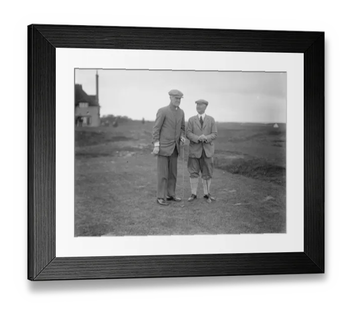 Framed Print : MPs at Golf at Sandwich, Kent. Canon Carnegie ( left ) and his winning opponent Framed Print : MPs at Golf at Sandwich, Kent. Canon Carnegie ( left ) and his winning opponent