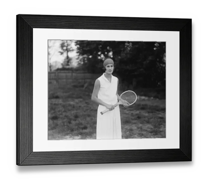 Framed Print : Indian lawn tennis players first appearance in England. Miss Jenny Sandison