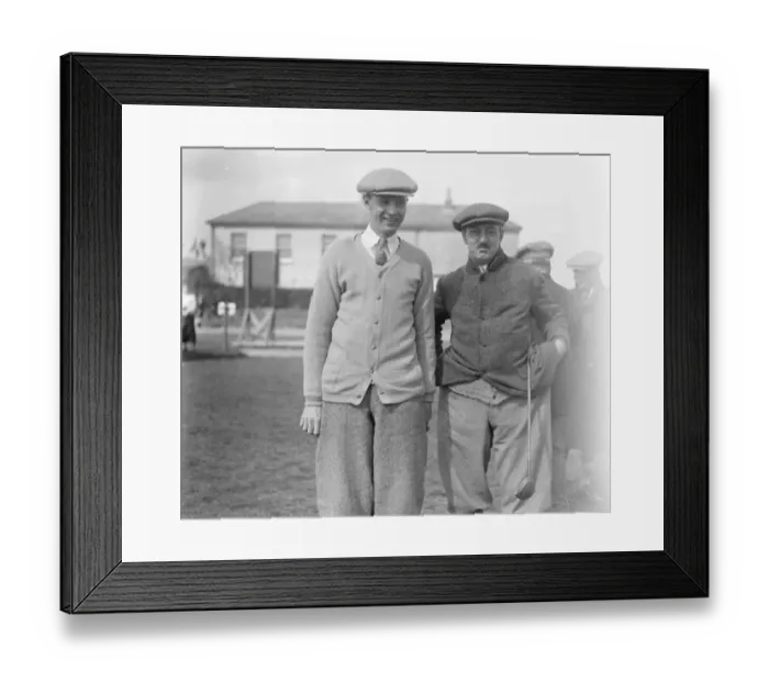 Framed Print : Amateur Golf Championship at Deal. Roger Wethered ( left ) and Robert Harris before