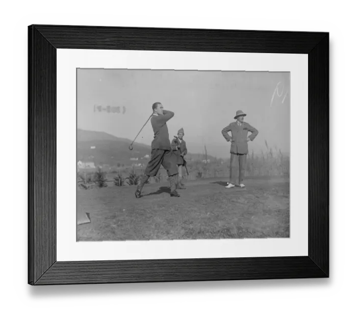 Framed Print : Golf at Cannes. Count Michael Torby, son of Grand Duke Michael ( Grand Duke seen on right ) Framed Print : Golf at Cannes. Count Michael Torby, son of Grand Duke Michael ( Grand Duke seen on right )