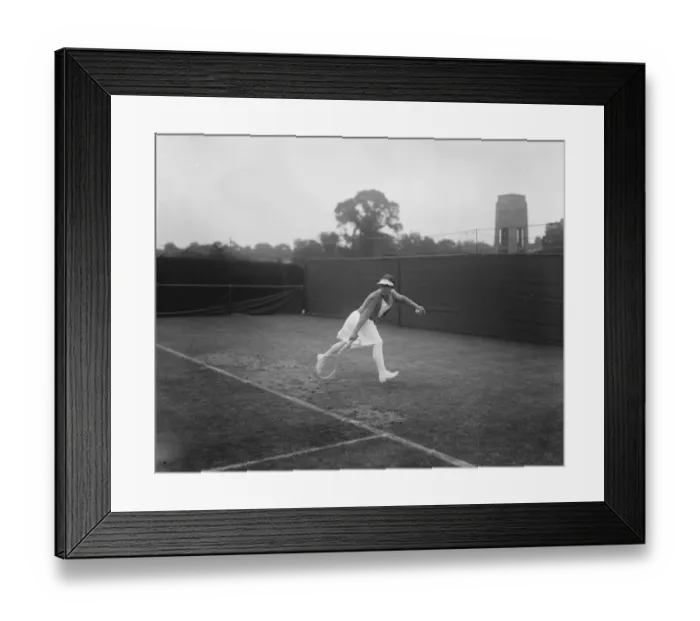 Framed Print : Lawn tennis players by Roehampton club. Fraulein Assem ( Germany ) in play. 22 Framed Print : Lawn tennis players by Roehampton club. Fraulein Assem ( Germany ) in play. 22