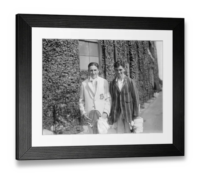 Framed Print : Finalists for boys singles championship of Great Britain. I C Maddock ( left ) and E R Avory Framed Print : Finalists for boys singles championship of Great Britain. I C Maddock ( left ) and E R Avory