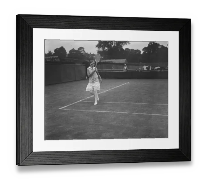 Framed Print : Lawn tennis at Wimbledon. Miss Heine ( South Africa ) in play 21 June 1927 Framed Print : Lawn tennis at Wimbledon. Miss Heine ( South Africa ) in play 21 June 1927
