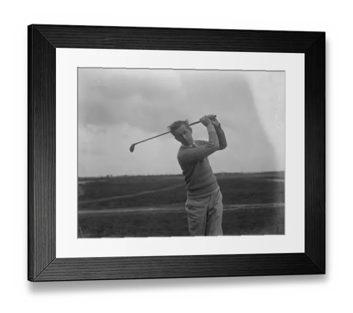 Framed Print : Golf Championship at Sandwich, Kent. Jim Barnes. 10 May 1928 Framed Print : Golf Championship at Sandwich, Kent. Jim Barnes. 10 May 1928