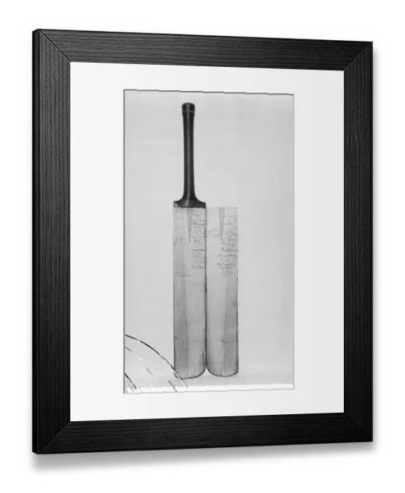 Framed Print : Famous test match bat which opens like a book. Probaly there is no cricket bat