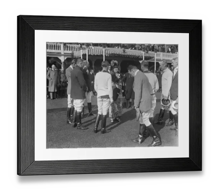 Framed Print : The Rumanian Royal visit. Witness polo match at Ranelagh. The Queen of Rumania