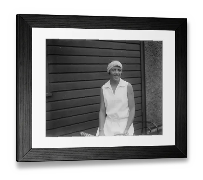 Framed Print : Miss Tapscott, the South African tennis star. 18 May 1927 Framed Print : Miss Tapscott, the South African tennis star. 18 May 1927