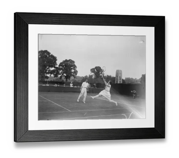Framed Print : Lawn Tennis Final at Wimbeldon Mr Wheatley and Miss Colyer in play against Mrs Lamb Framed Print : Lawn Tennis Final at Wimbeldon Mr Wheatley and Miss Colyer in play against Mrs Lamb