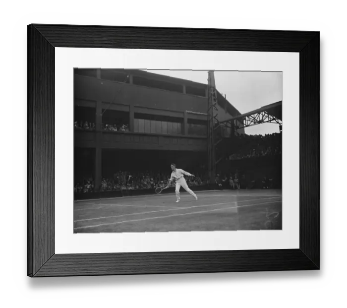 Framed Print : Wimbledon lawn tennis championships. W F Coen in play against H W Austin on the centre court Framed Print : Wimbledon lawn tennis championships. W F Coen in play against H W Austin on the centre court