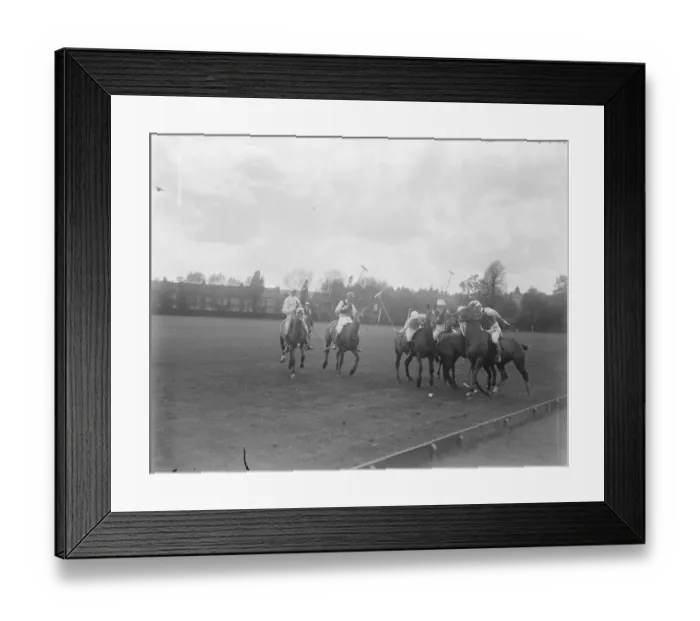 Framed Print : Polo at Ranlagh, Berkshire America versus Ranelagh A tussle for the ball near Framed Print : Polo at Ranlagh, Berkshire America versus Ranelagh A tussle for the ball near