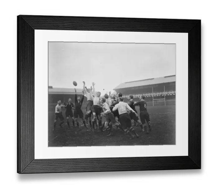 Framed Print : Inter services at rugby Royal Navy versus RAF at Twickenham A lineout 25 February 1925 Framed Print : Inter services at rugby Royal Navy versus RAF at Twickenham A lineout 25 February 1925