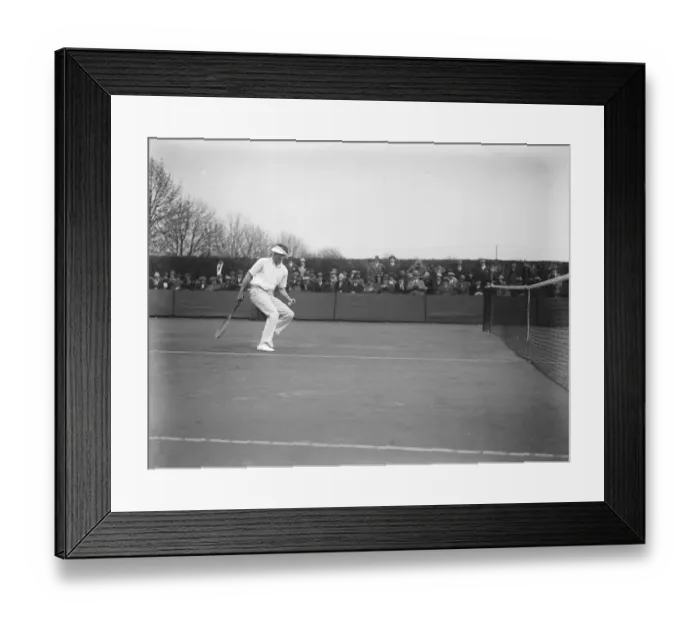 Framed Print : Surrey Hard Court tournament at Roehampton.s M Jacob in play. 16 April 1927 Framed Print : Surrey Hard Court tournament at Roehampton.s M Jacob in play. 16 April 1927