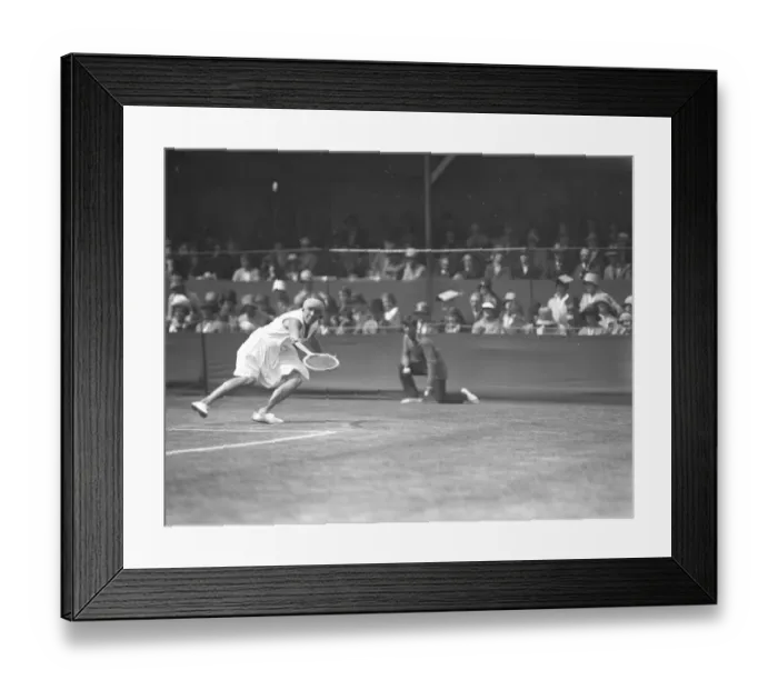 Framed Print : Concentration shows on the face of Miss Billie Tapscott during her match at the Beckenham Framed Print : Concentration shows on the face of Miss Billie Tapscott during her match at the Beckenham