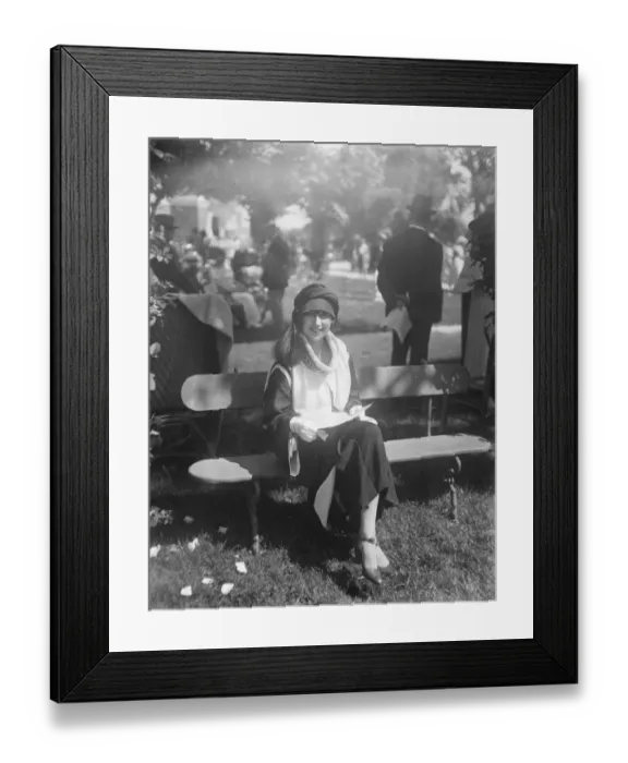 Framed Print : Society at Deauville. Miss Elena Griffith, the American film actress, in Framed Print : Society at Deauville. Miss Elena Griffith, the American film actress, in