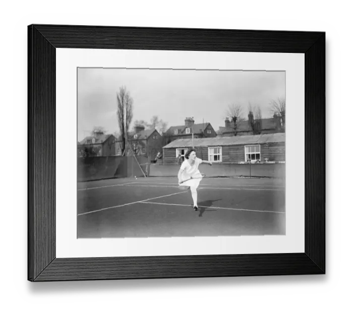 Framed Print : Lawn tennis at Dulwich. The Rosendale Park lawn tennis tournament. Miss Holland in play Framed Print : Lawn tennis at Dulwich. The Rosendale Park lawn tennis tournament. Miss Holland in play