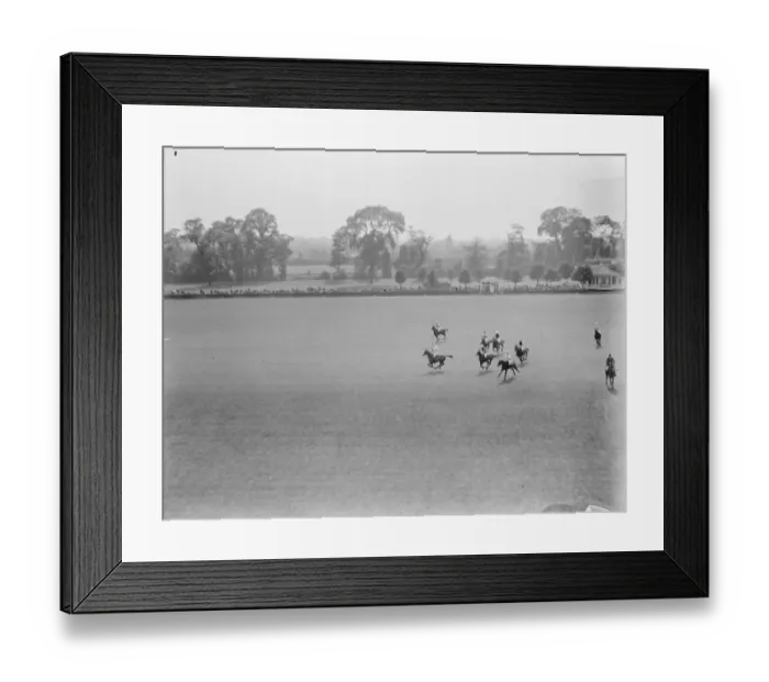 Framed Print : Polo at Ranlagh A run down the field during the polo match at Ranelagh between the Ouidnuncs Framed Print : Polo at Ranlagh A run down the field during the polo match at Ranelagh between the Ouidnuncs
