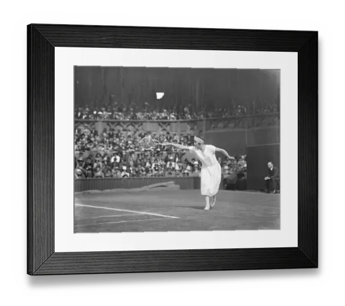 Framed Print : Lawn Tennis Final at Wimbeldon Miss K McKane in play against Miss Helen Wills in Framed Print : Lawn Tennis Final at Wimbeldon Miss K McKane in play against Miss Helen Wills in