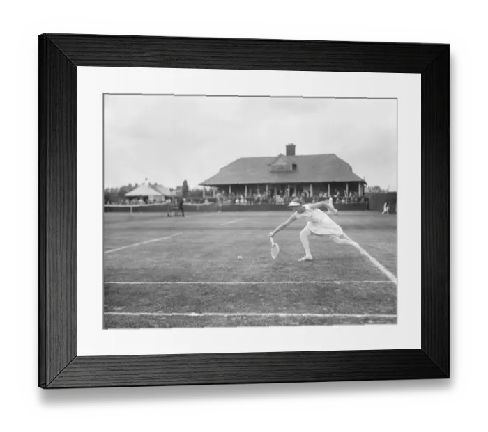 Framed Print : Middlesex lawn tennis championships at Chiswick. Miss Eileen Bennett in play Framed Print : Middlesex lawn tennis championships at Chiswick. Miss Eileen Bennett in play