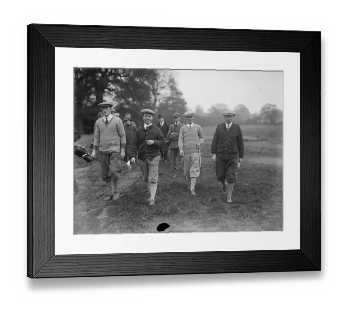 Framed Print : Interesting four ball match inaugurates Highgates new golf club house. An interesting Framed Print : Interesting four ball match inaugurates Highgates new golf club house. An interesting