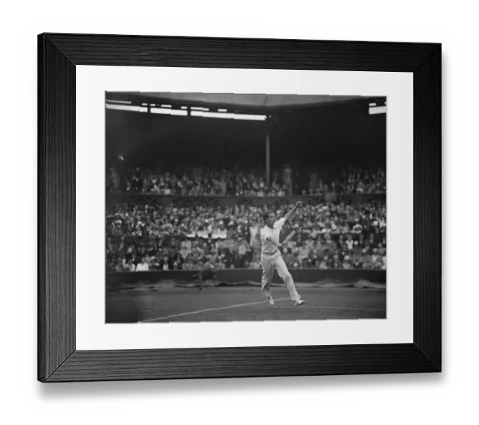 Framed Print : Tennis at Wimbledon. J Kozeluh in play. 26 June 1929