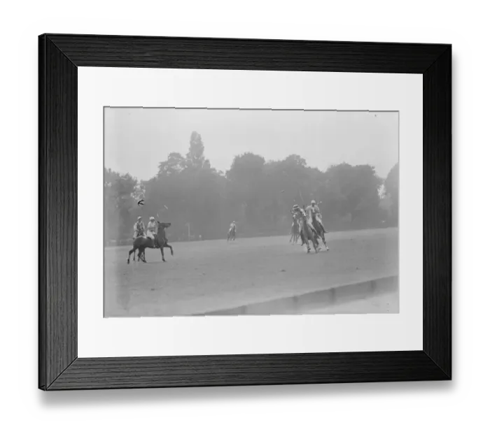 Framed Print : Remarkable Action Shot photograph of American Polo Team A narrow escape for Roehampton Framed Print : Remarkable Action Shot photograph of American Polo Team A narrow escape for Roehampton