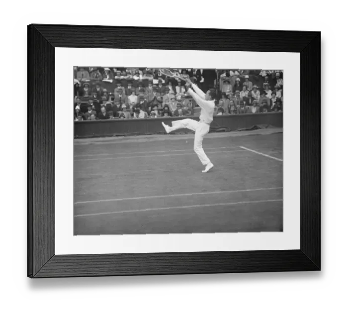 Framed Print : Tennis at Wimbeldon. Brugnon in play against Kinsey. 3 July 1926 Framed Print : Tennis at Wimbeldon. Brugnon in play against Kinsey. 3 July 1926