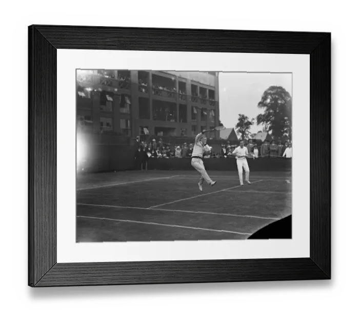 Framed Print : Lawn tennis championships at Wimbledon. Vincent Richards and F T Hunter in play againsts M Haid Framed Print : Lawn tennis championships at Wimbledon. Vincent Richards and F T Hunter in play againsts M Haid