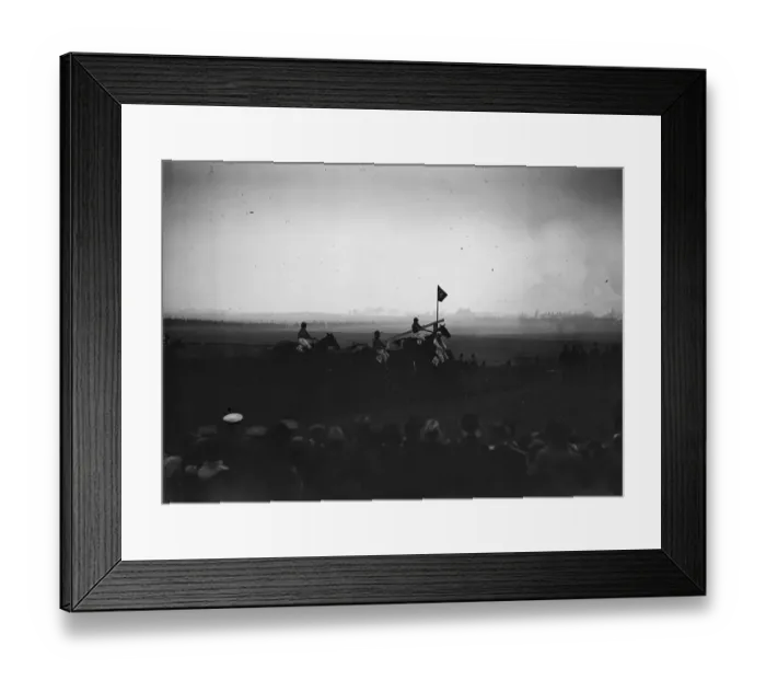 Framed Print : Sensational Grand National. Some of the field taking the famous Bechers Brook Framed Print : Sensational Grand National. Some of the field taking the famous Bechers Brook