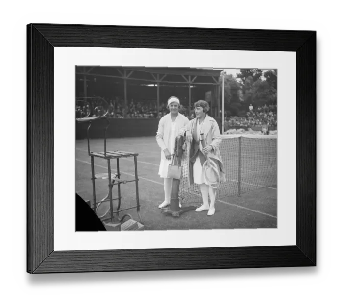 Framed Print : Great Britain versus France ladies tennis match at Eastbourne Betty Nuthall and Mme Vaussard Framed Print : Great Britain versus France ladies tennis match at Eastbourne Betty Nuthall and Mme Vaussard