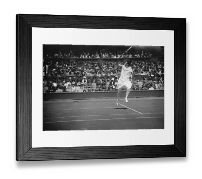 Framed Print : Tennis at Wimbeldon. Mary M K Browne ( Us A ) in play. 22 June 1926