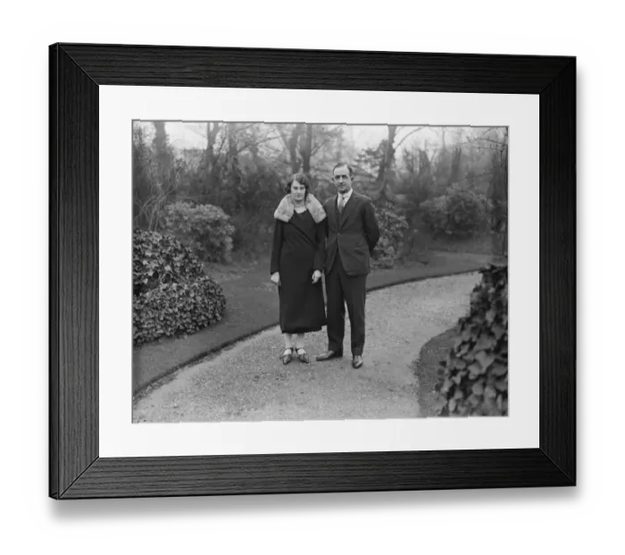 Framed Print : Mr Randolph Lycett and Miss Joan Austin, the famous lawn tennis players, who are Framed Print : Mr Randolph Lycett and Miss Joan Austin, the famous lawn tennis players, who are