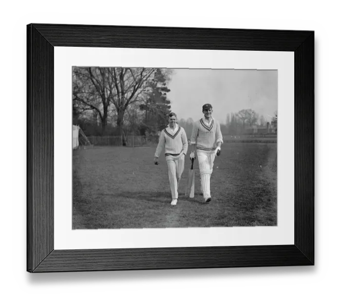 Framed Print : Oxford University Cricket Club Practice Hodgkinson and B G E Vanderbilt. 30 Framed Print : Oxford University Cricket Club Practice Hodgkinson and B G E Vanderbilt. 30