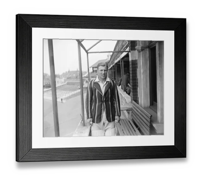 Framed Print : Oxford University cricketer s. E T Benson ( wicket keeper ). June 1928 Framed Print : Oxford University cricketer s. E T Benson ( wicket keeper ). June 1928