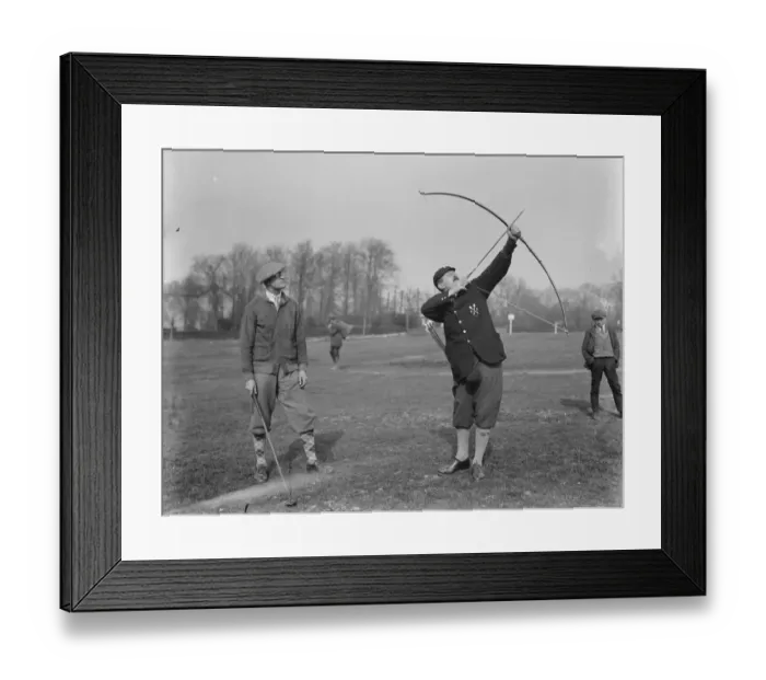 Framed Print : Golf, ball versus arrow between Cambridge University and Royston Club at Royston Framed Print : Golf, ball versus arrow between Cambridge University and Royston Club at Royston