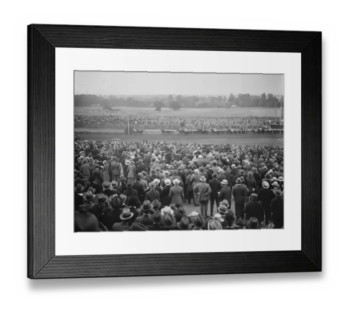 Framed Print : King and Queen witness race for elipse stakes at Sandown Park. The finish of the race